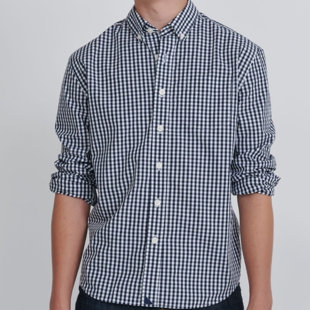 Classic Navy/White Gingham Shirt - womens or boys